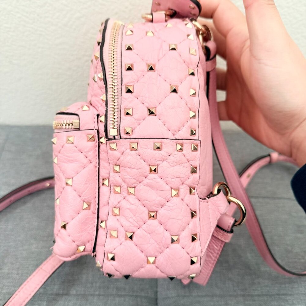 Authentic Valentino Pink Rockstud Mini Backpack Bag - Picture 3 of 12